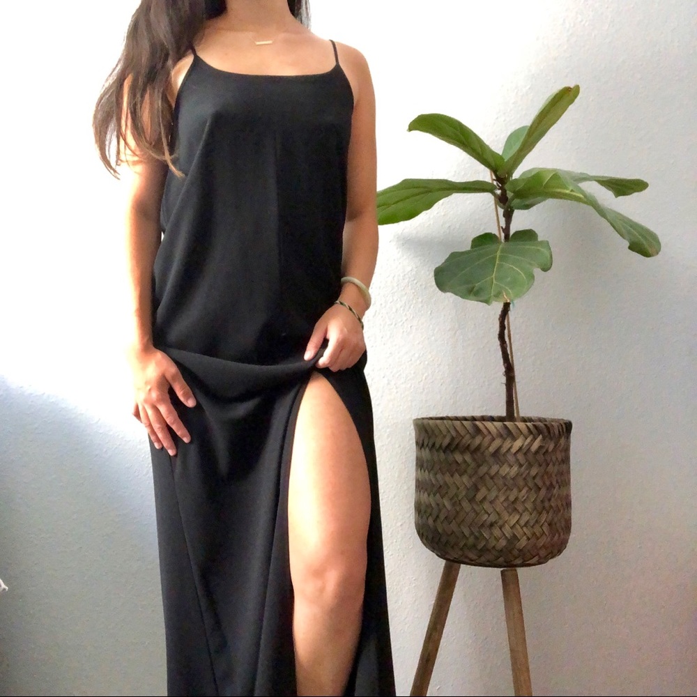 Black Maxi With Front Slip